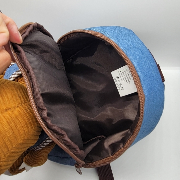Excellent Naturally Kids Denim Backpack with Attachable Stuffed Dinosaur 18 mo.+ - Picture 4 of 10